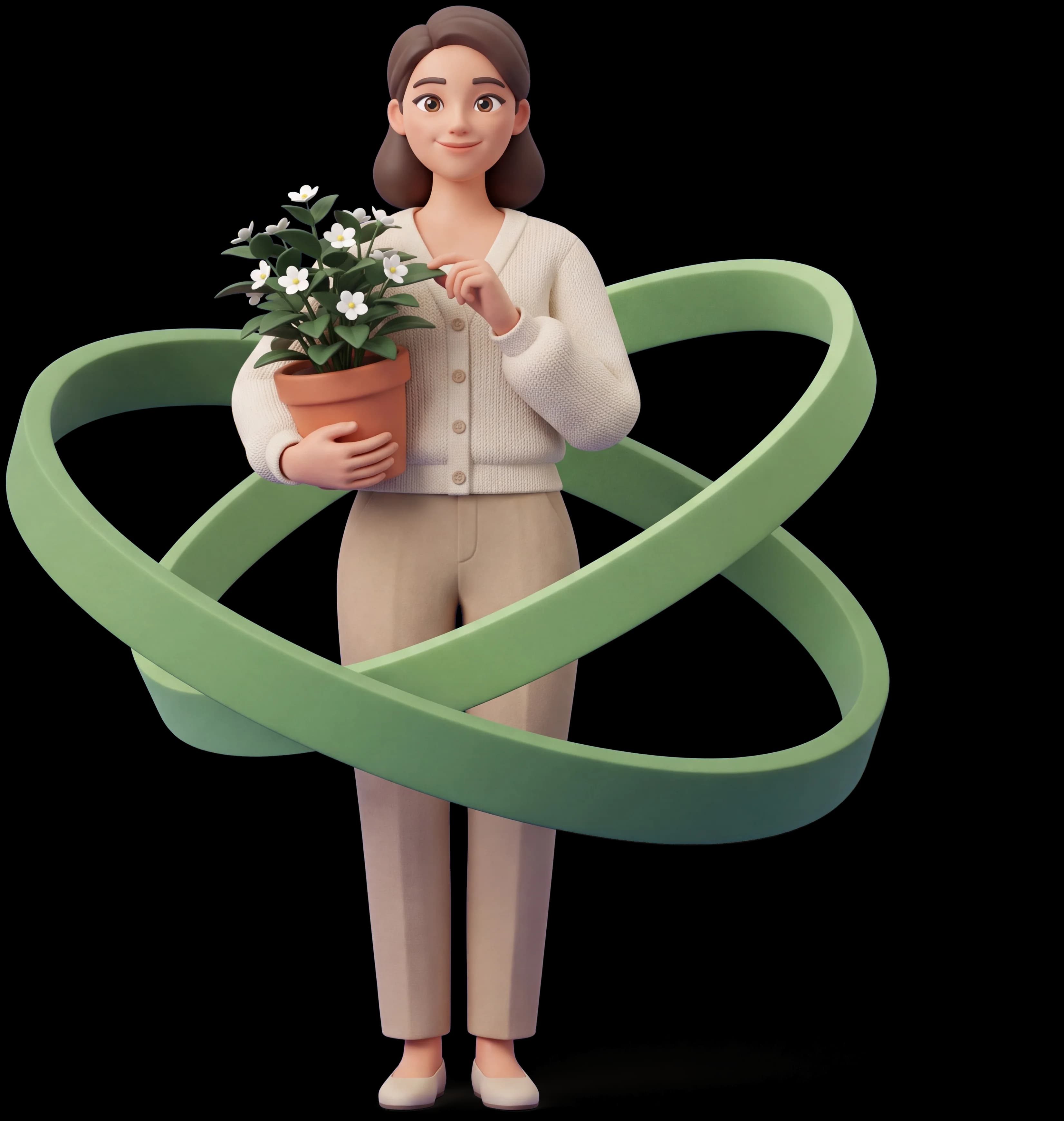 Green Aura clay figure