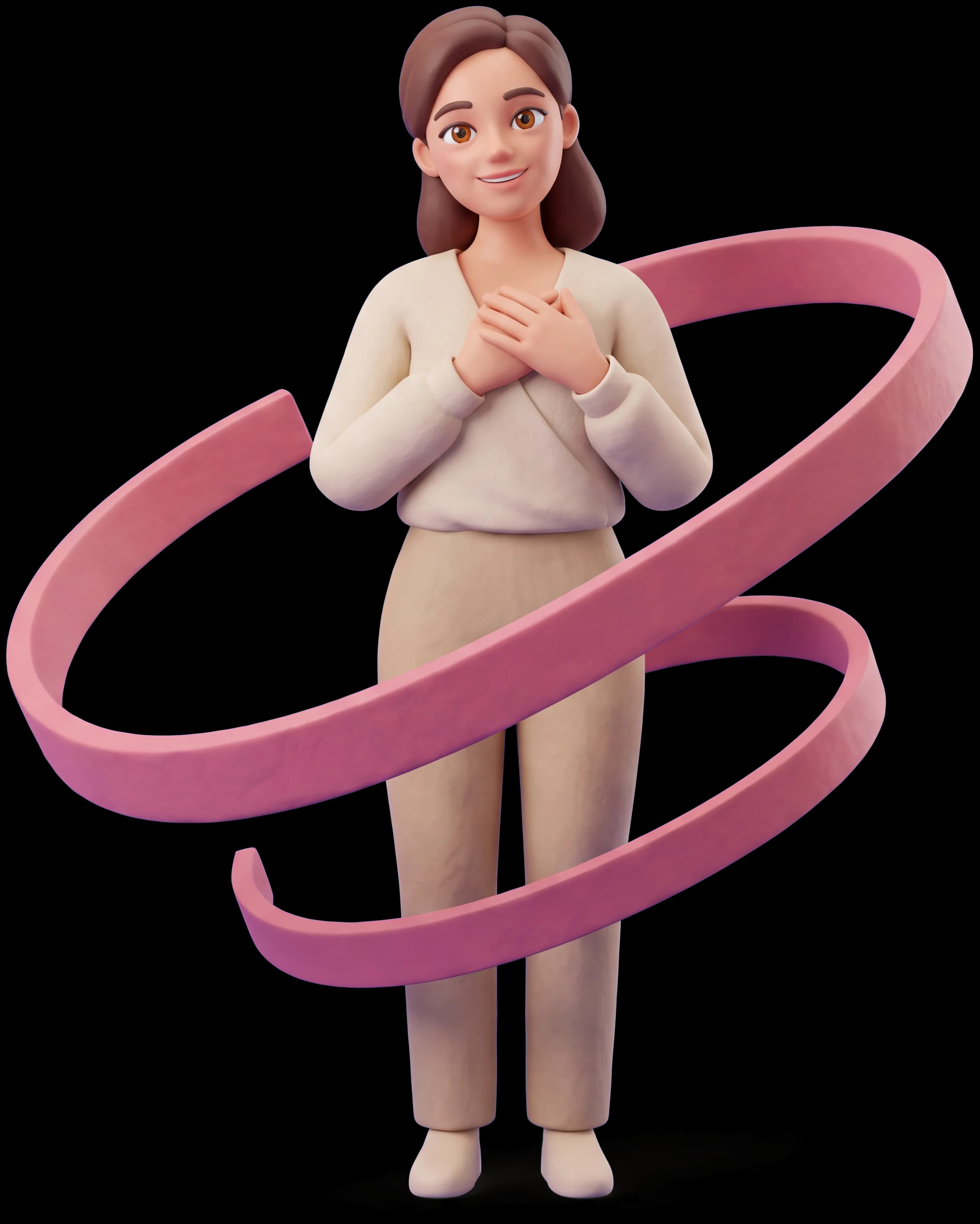 Pink Aura clay figure