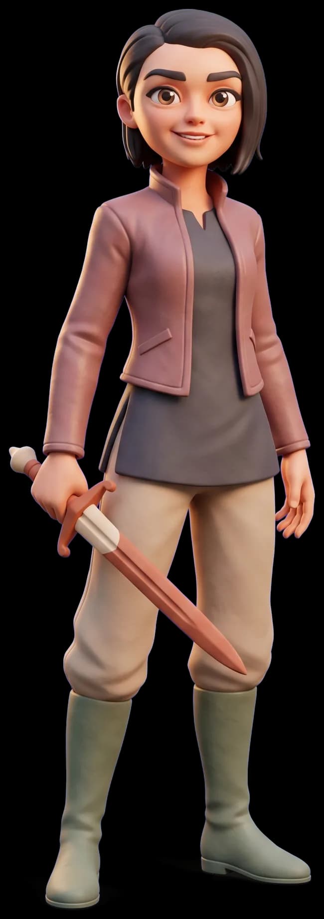 Arya Stark as a clay figurine