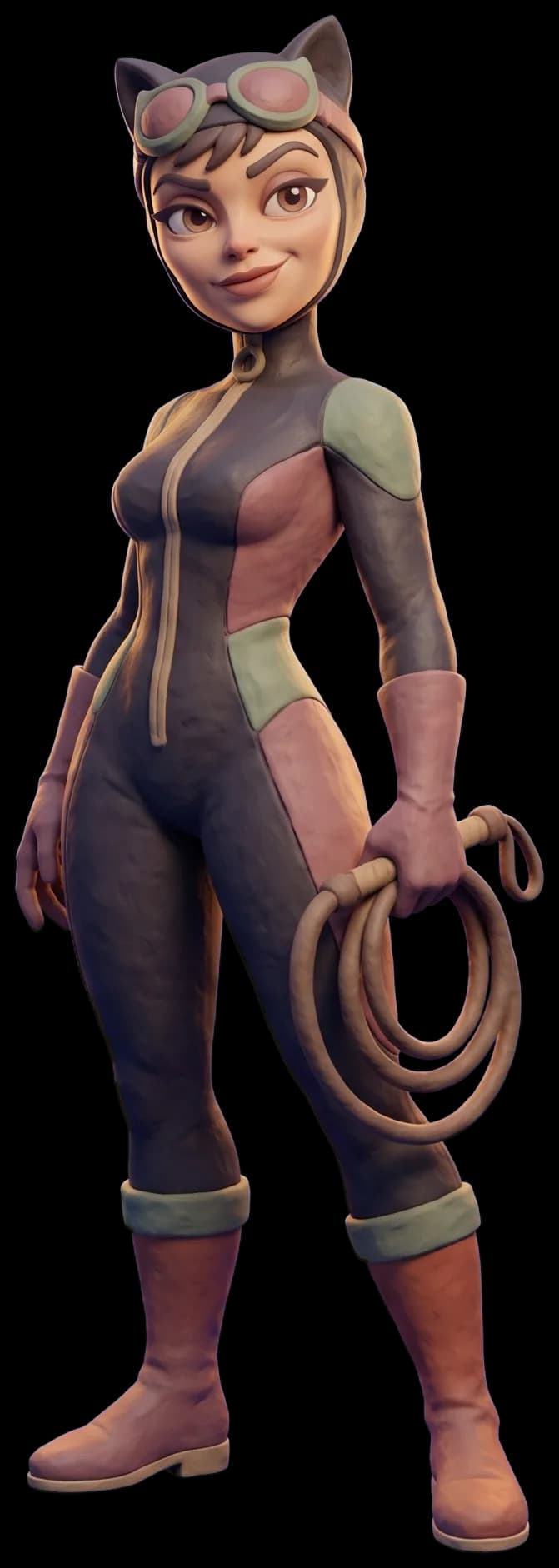 Catwoman as a clay figurine