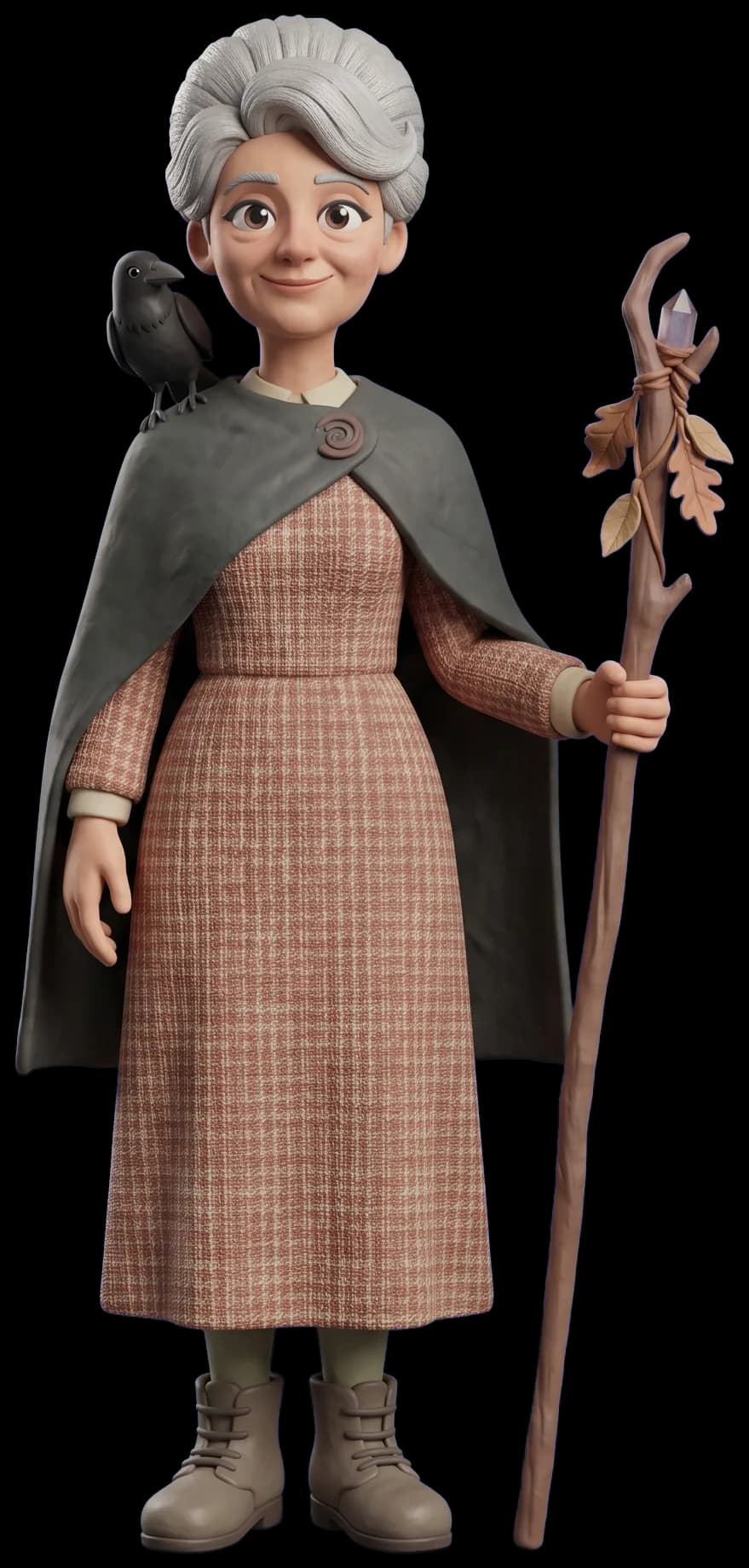 Sybil Leek as a clay figurine