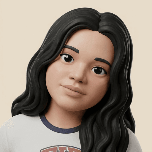 Clay-style portrait of Maya