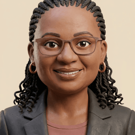 Clay-style portrait of Denise