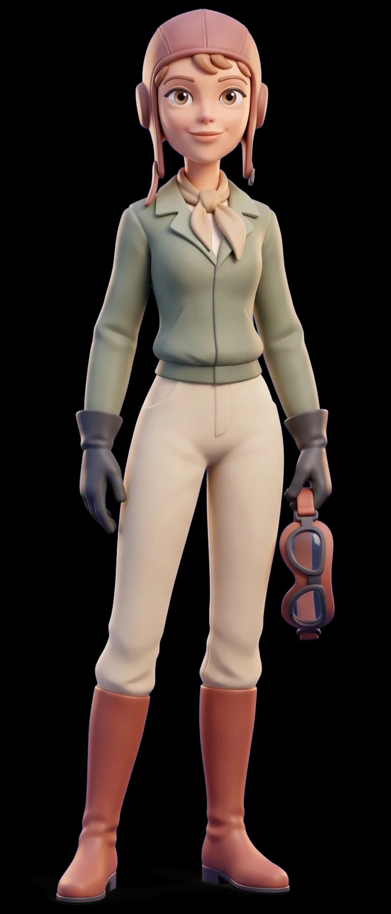 Amelia Earhart as a clay figurine