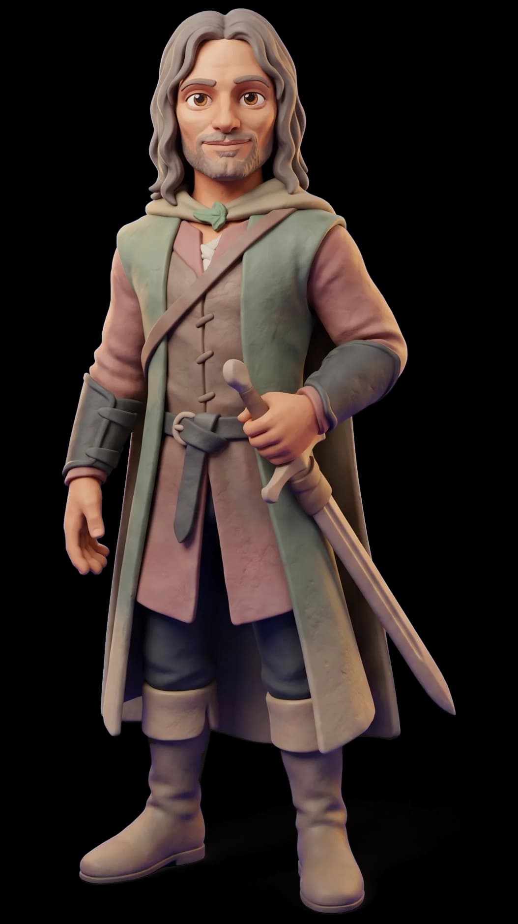 Aragorn as a clay figurine