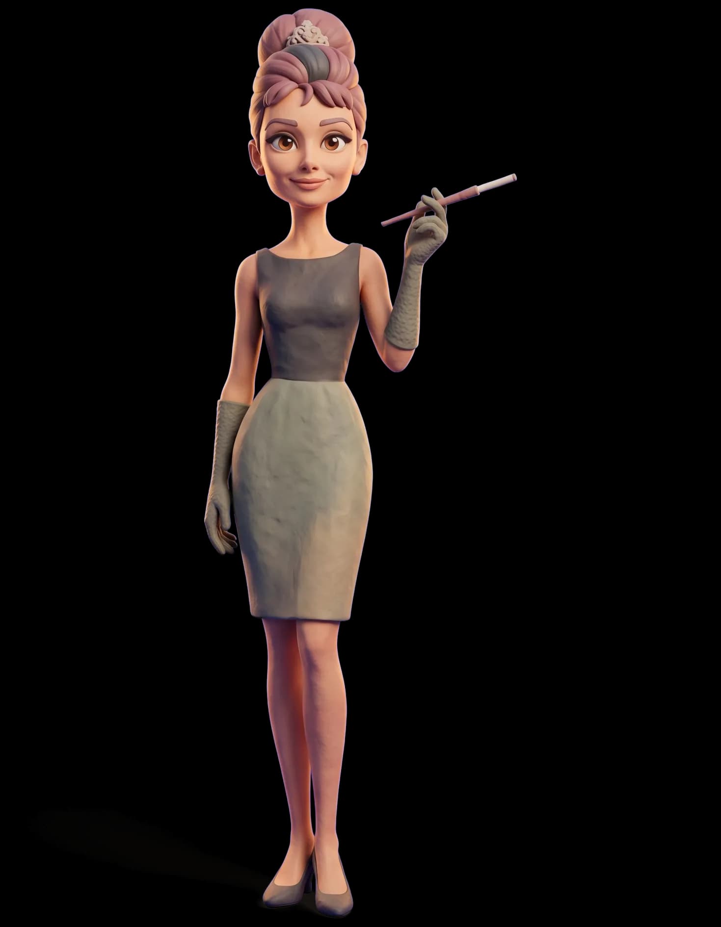Audrey Hepburn as a clay figurine