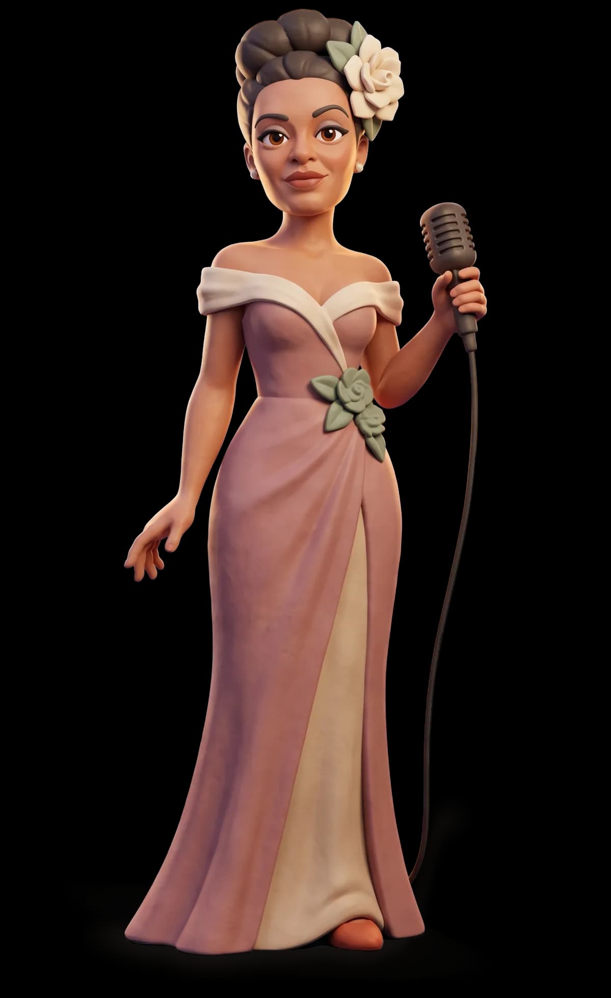 Billie Holiday as a clay figurine