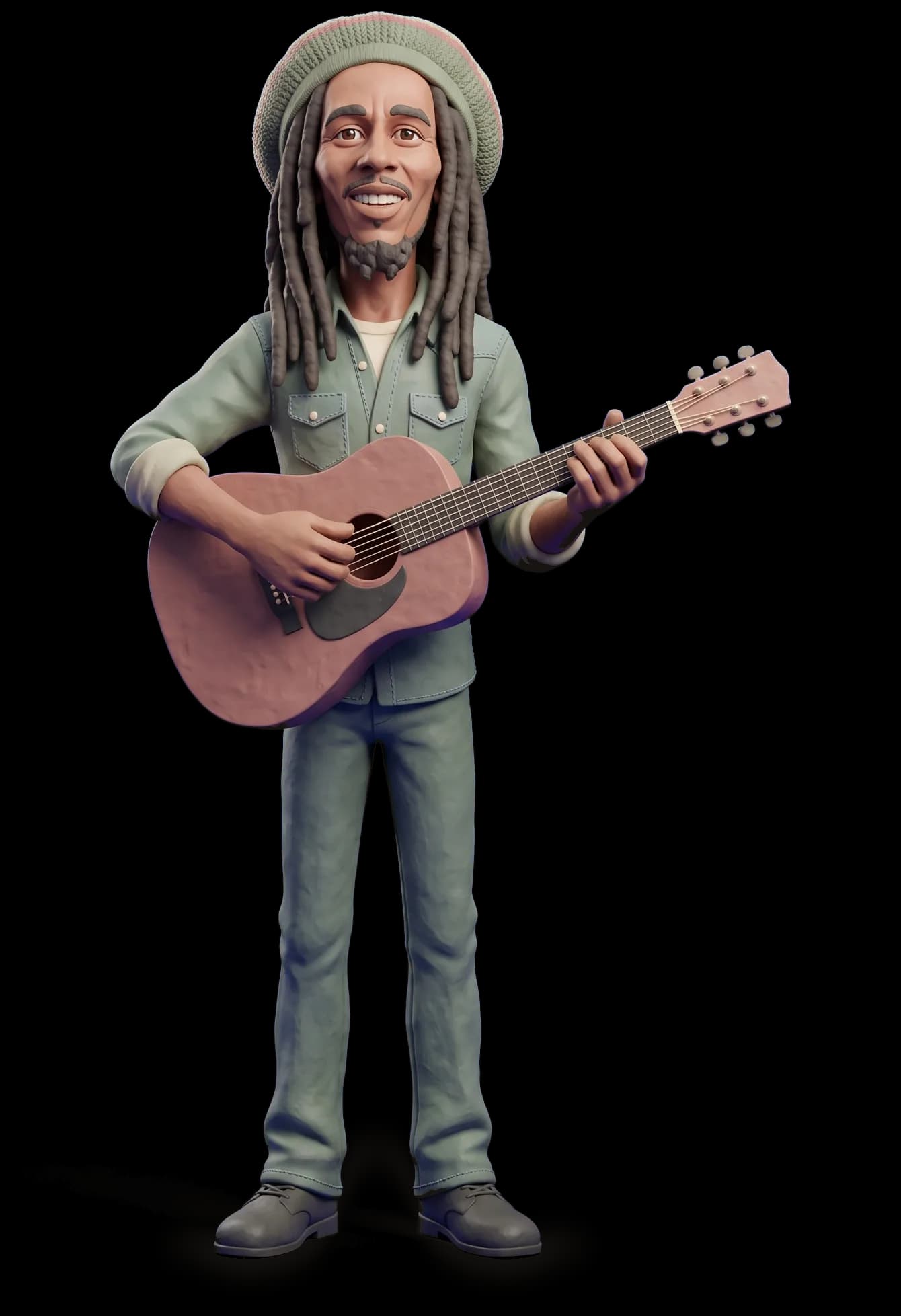 Bob Marley as a clay figurine