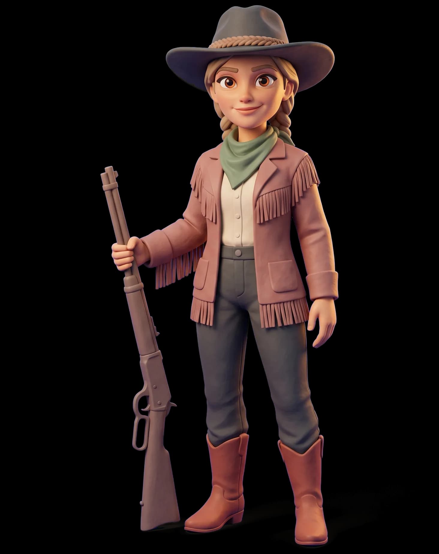 Calamity Jane as a clay figurine