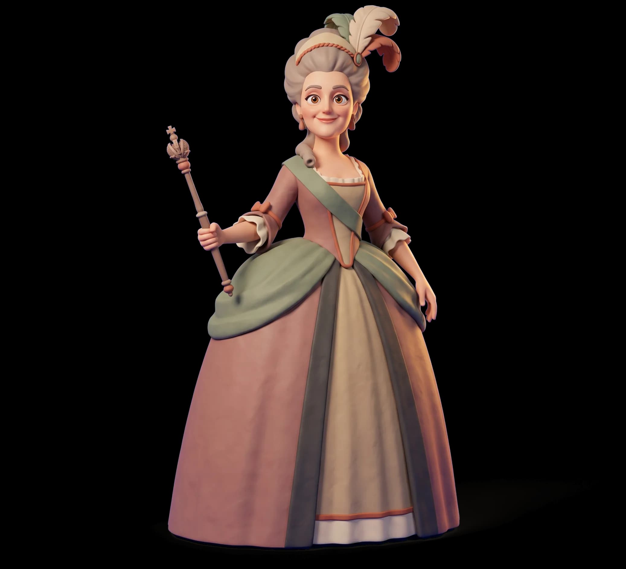 Catherine the Great as a clay figurine