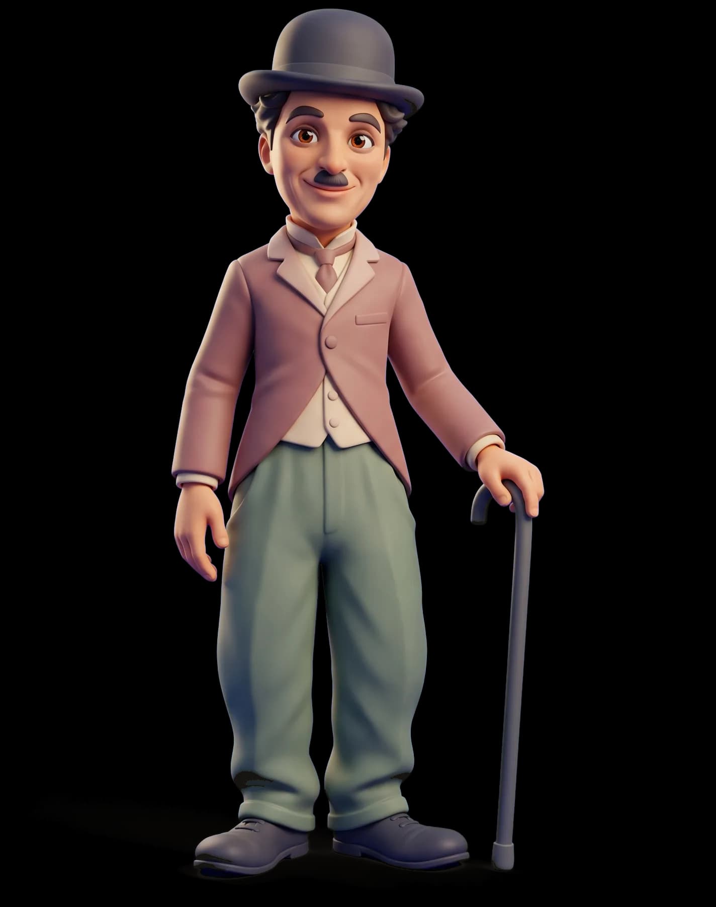 Charlie Chaplin as a clay figurine