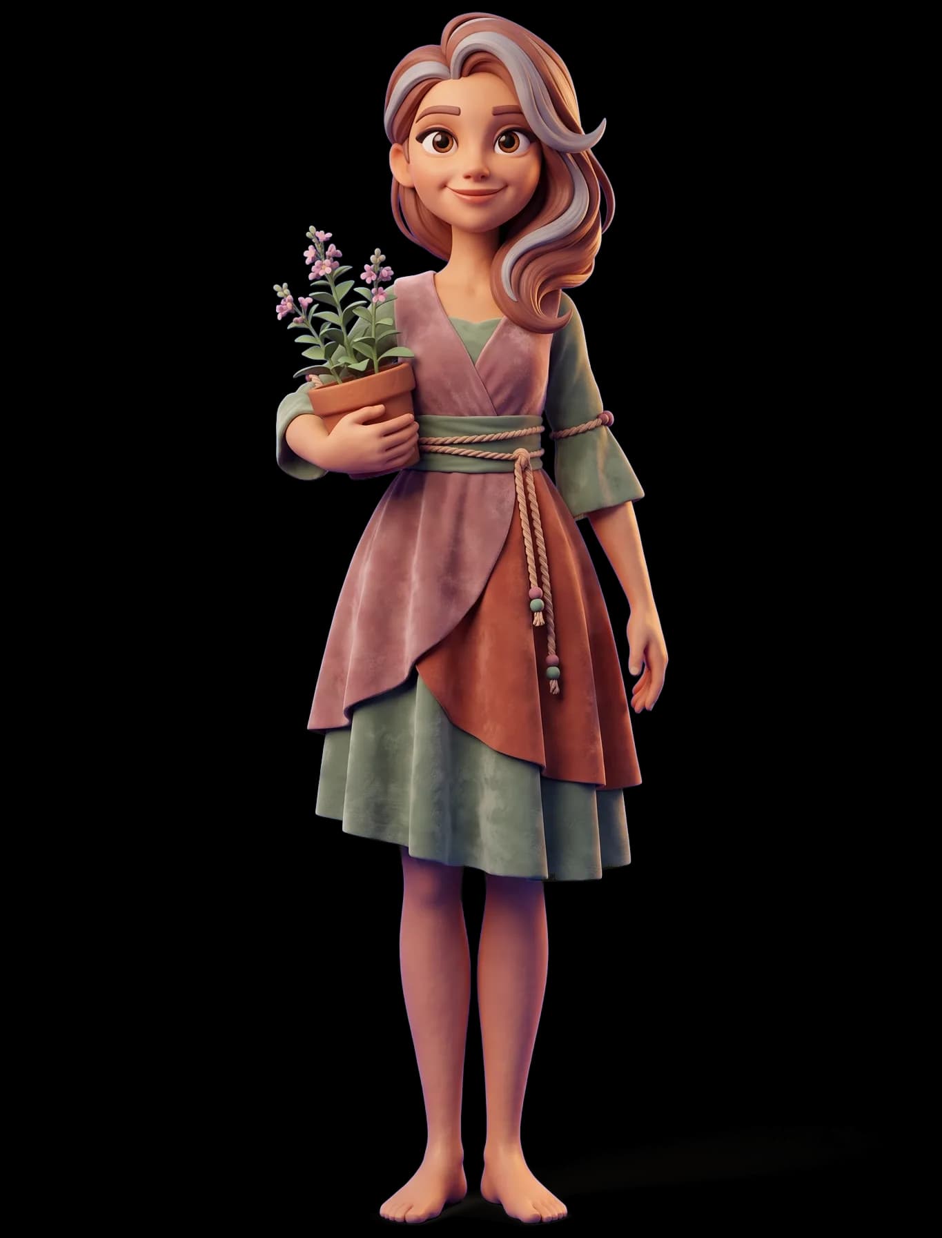Aunt Frances as a clay figurine