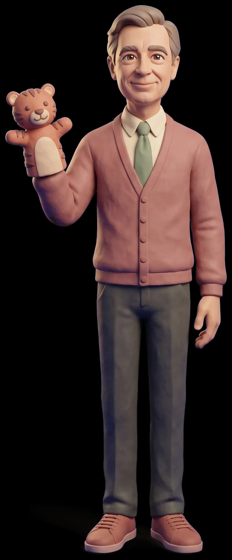 Fred Rogers as a clay figurine