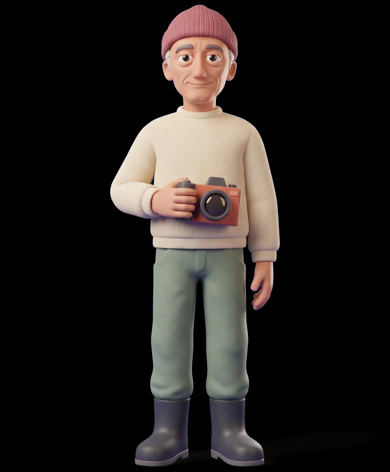 Jacques Cousteau as a clay figurine