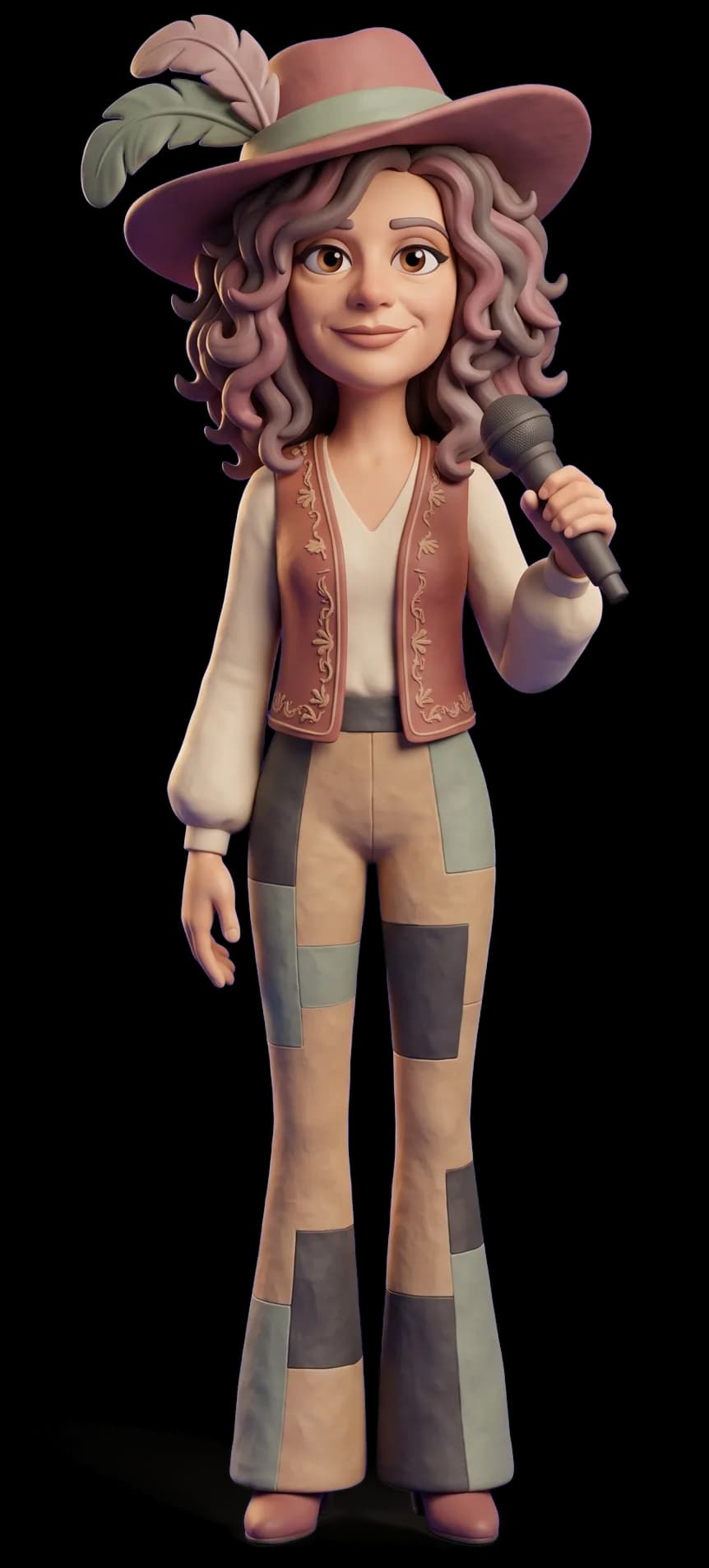 Janis Joplin as a clay figurine