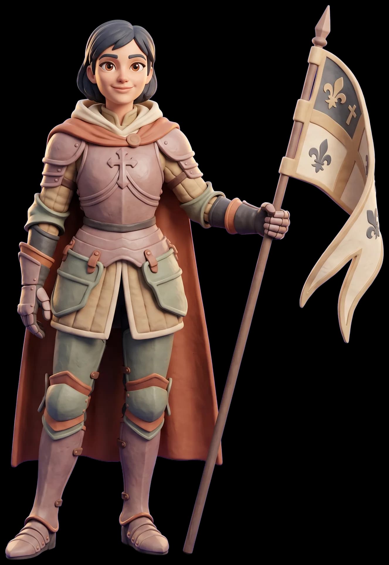 Joan of Arc as a clay figurine