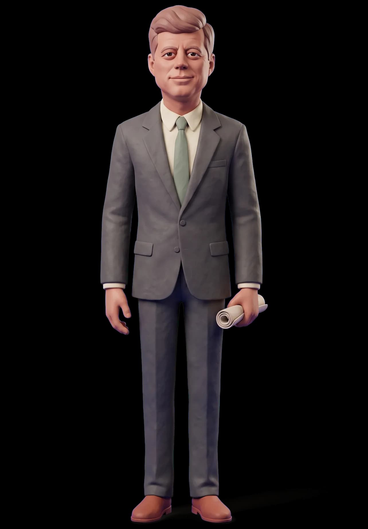 John F. Kennedy as a clay figurine