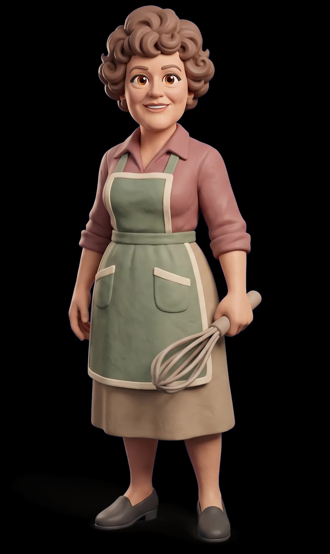 Julia Child as a clay figurine
