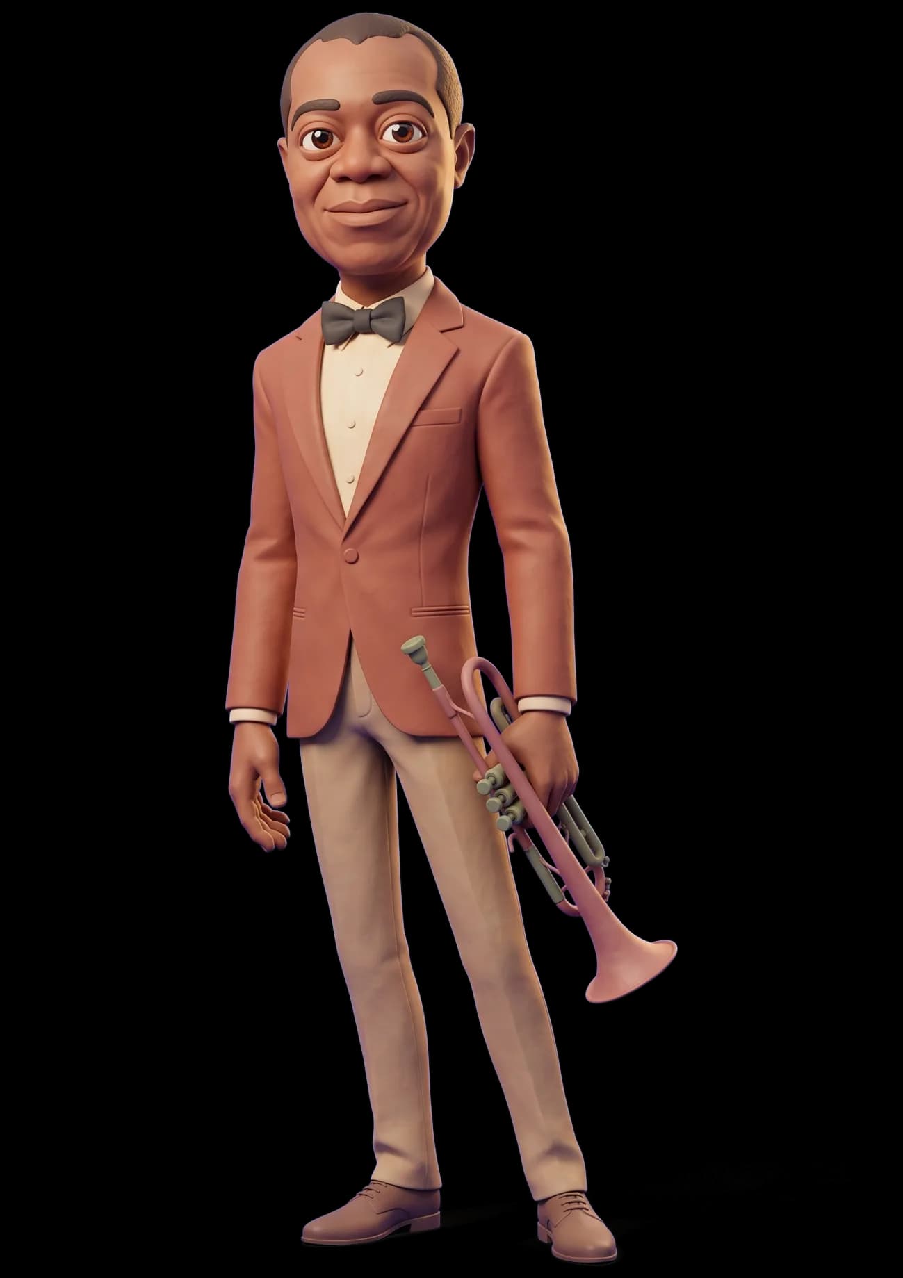Louis Armstrong as a clay figurine