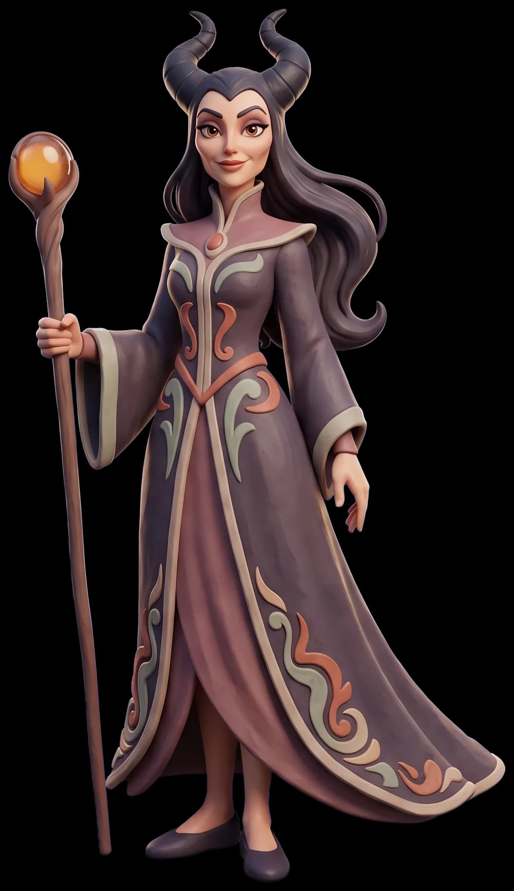 Maleficent as a clay figurine