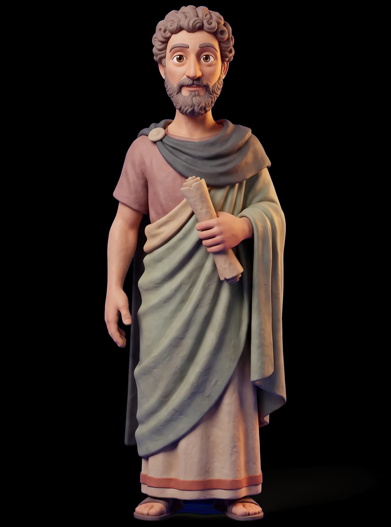 Marcus Aurelius as a clay figurine