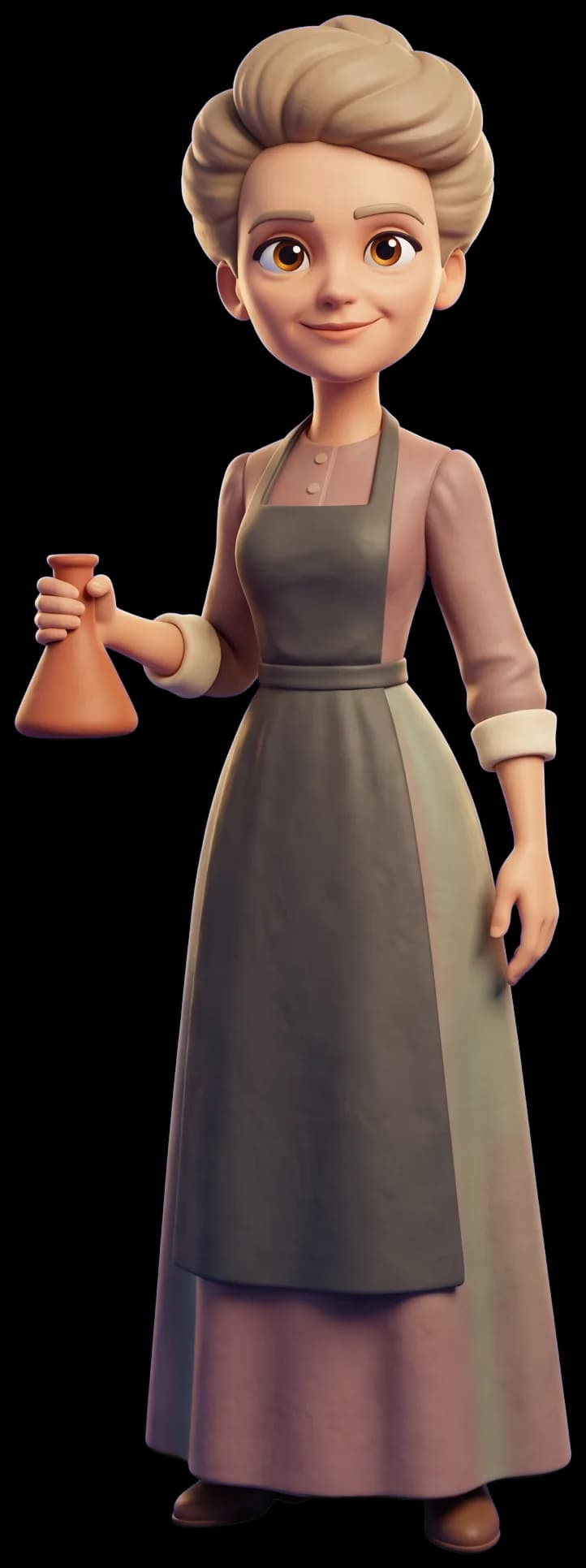 Marie Curie as a clay figurine