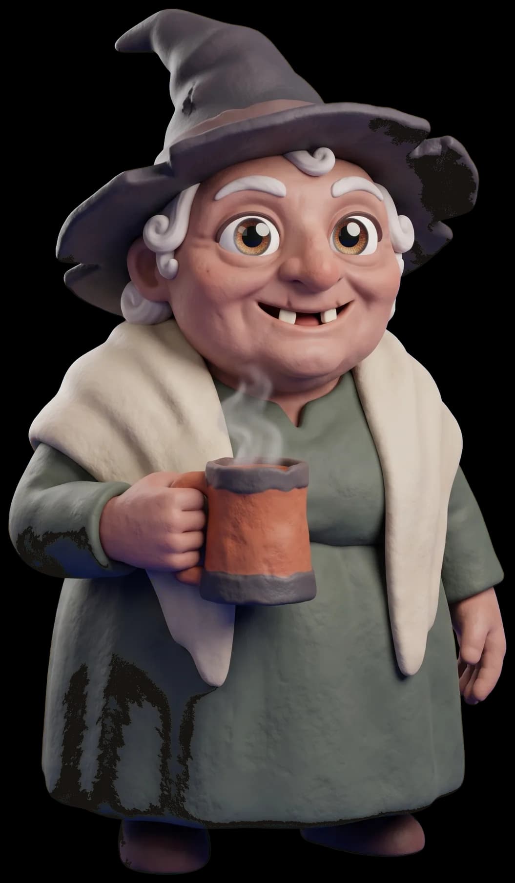 Nanny Ogg as a clay figurine