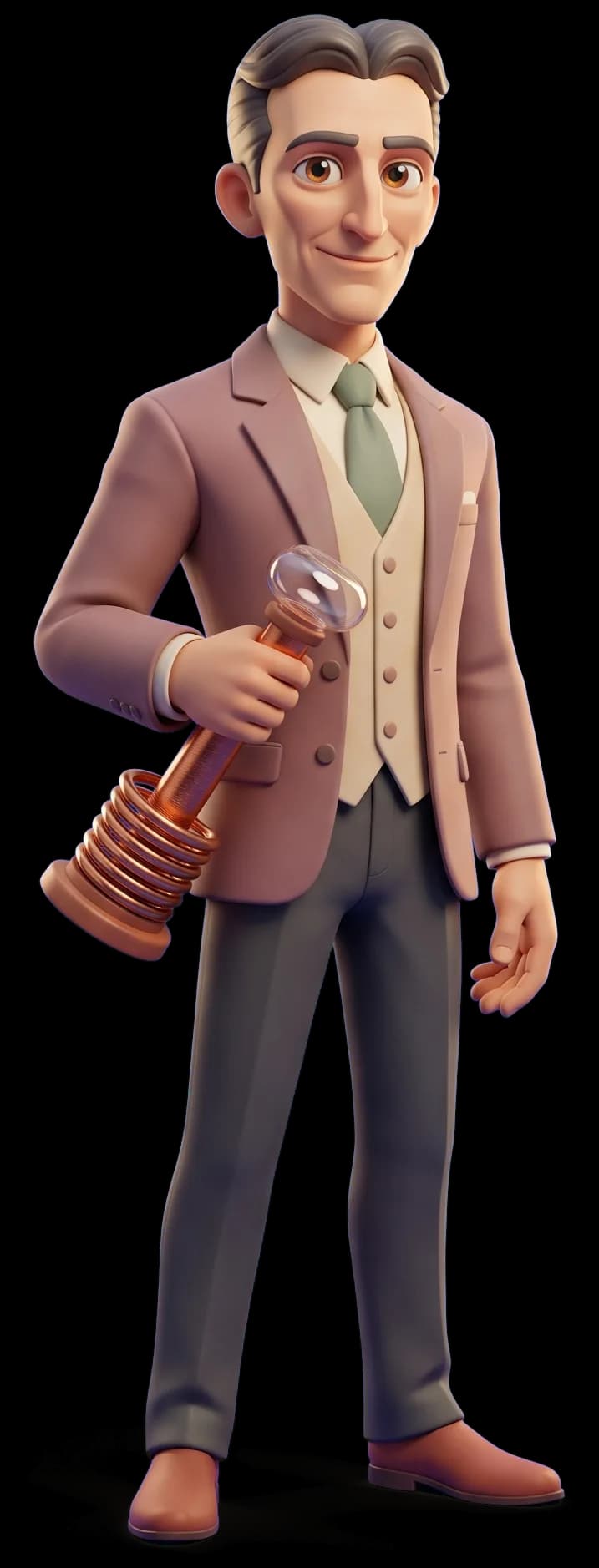 Nikola Tesla as a clay figurine