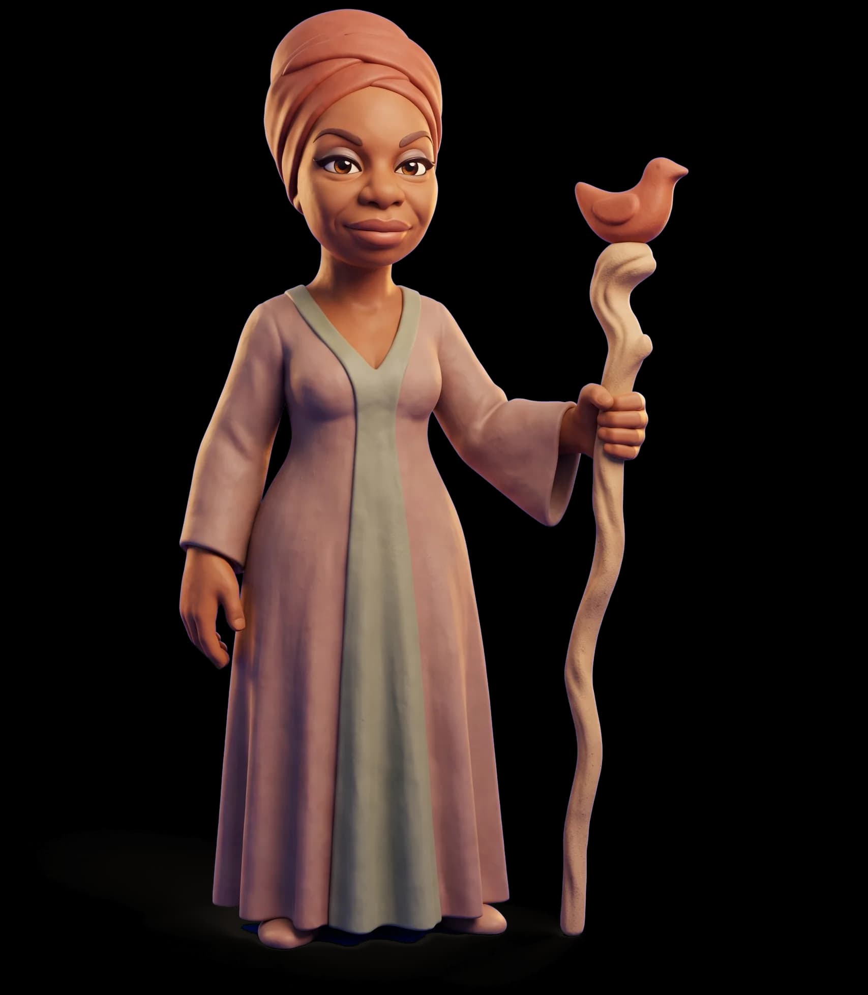 Nina Simone as a clay figurine