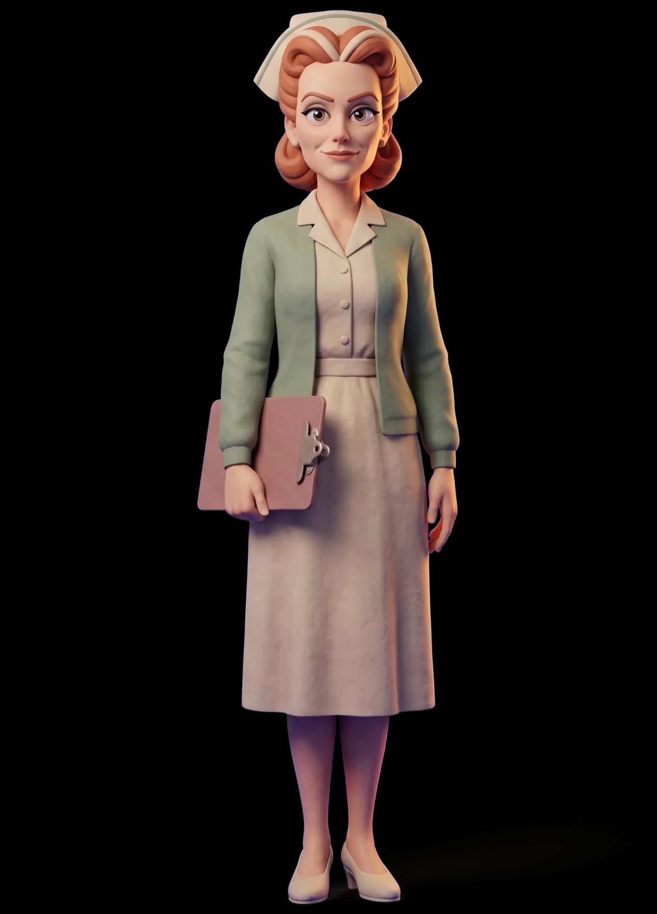 Nurse Ratched as a clay figurine