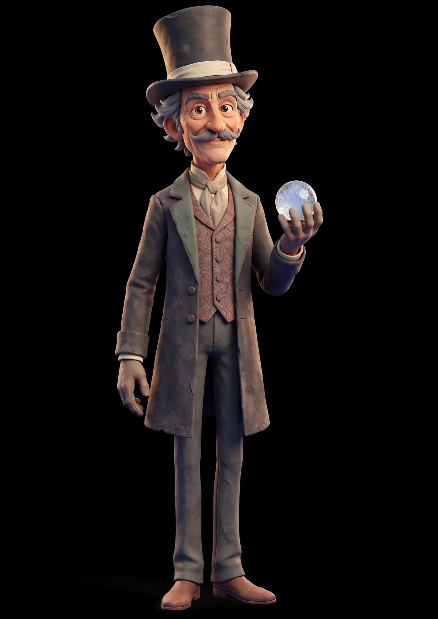 Professor Marvel as a clay figurine