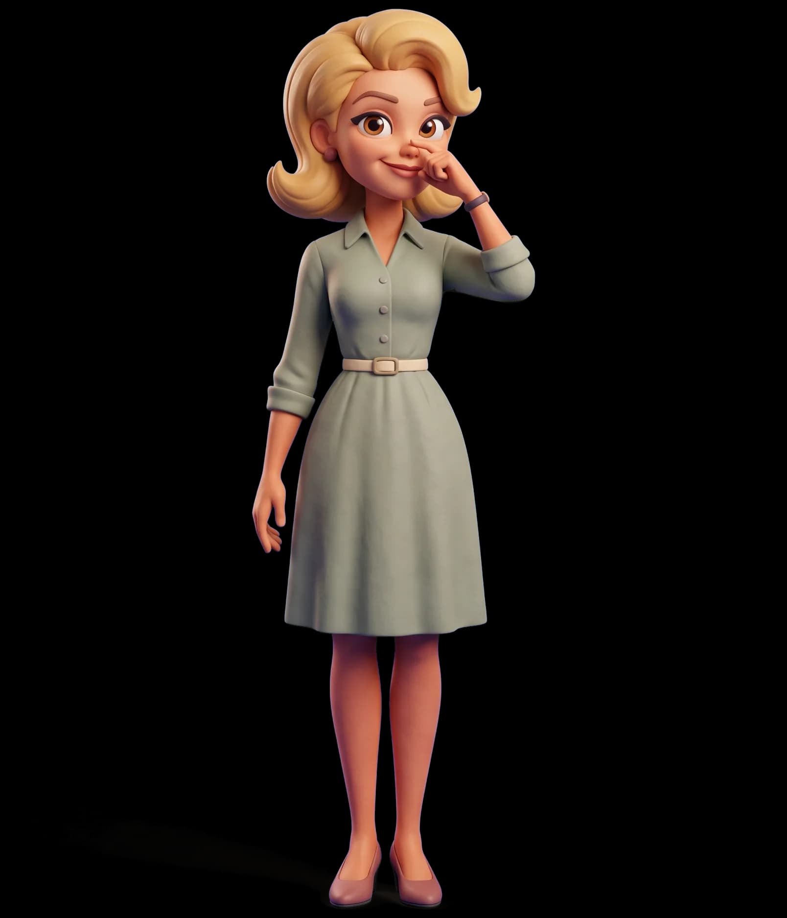 Samantha Stephens as a clay figurine