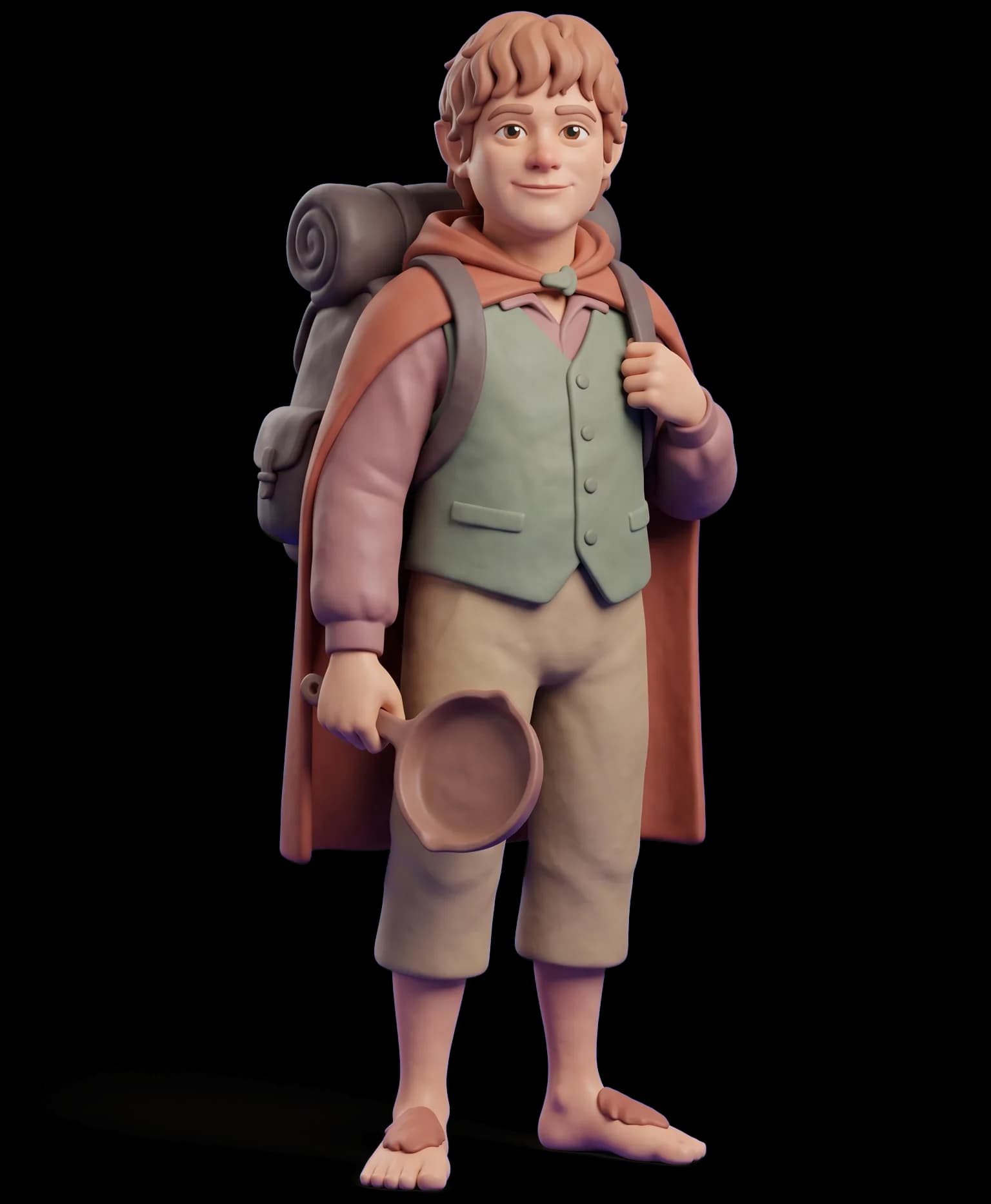 Samwise Gamgee as a clay figurine