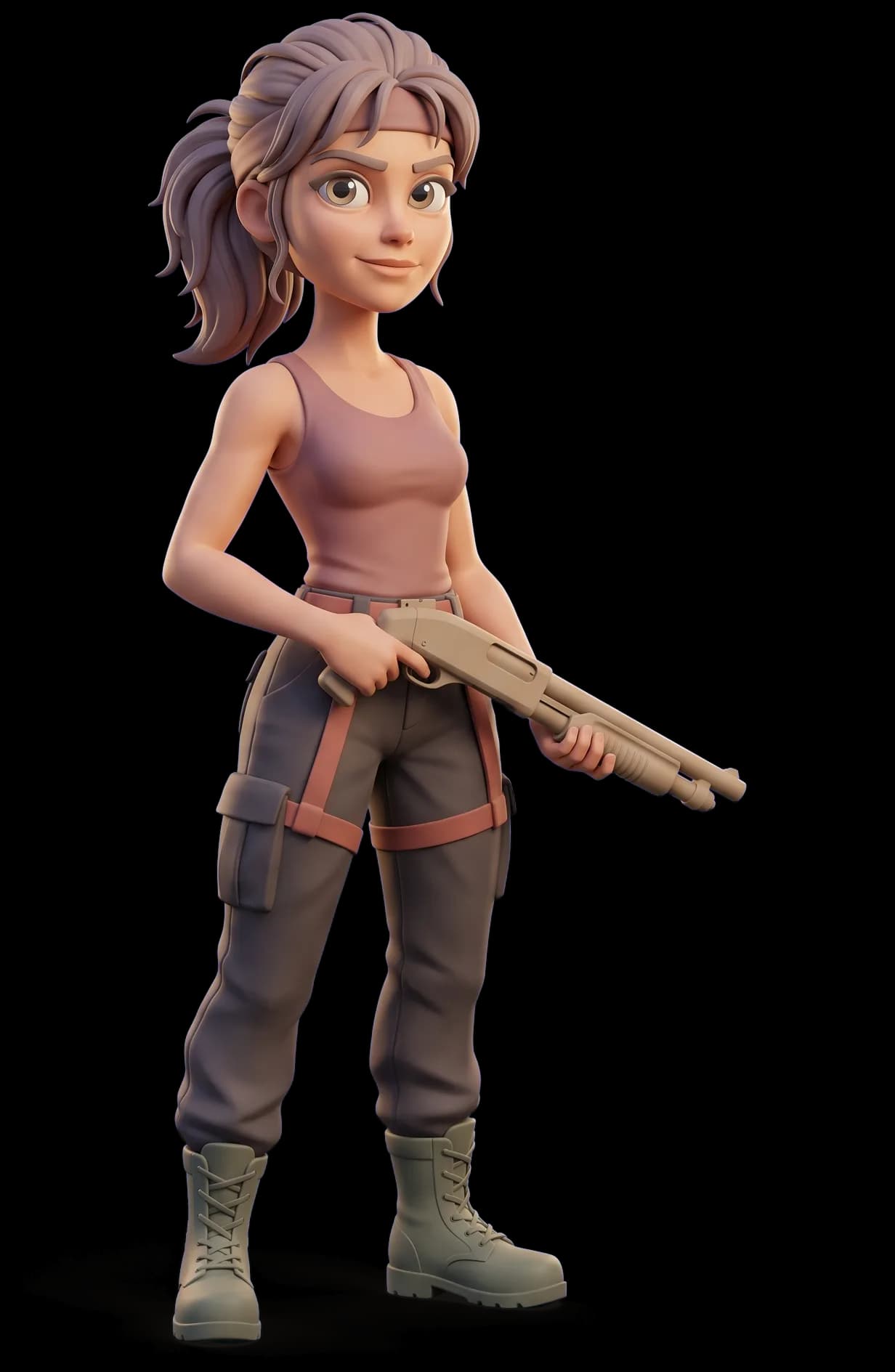 Sarah Connor as a clay figurine