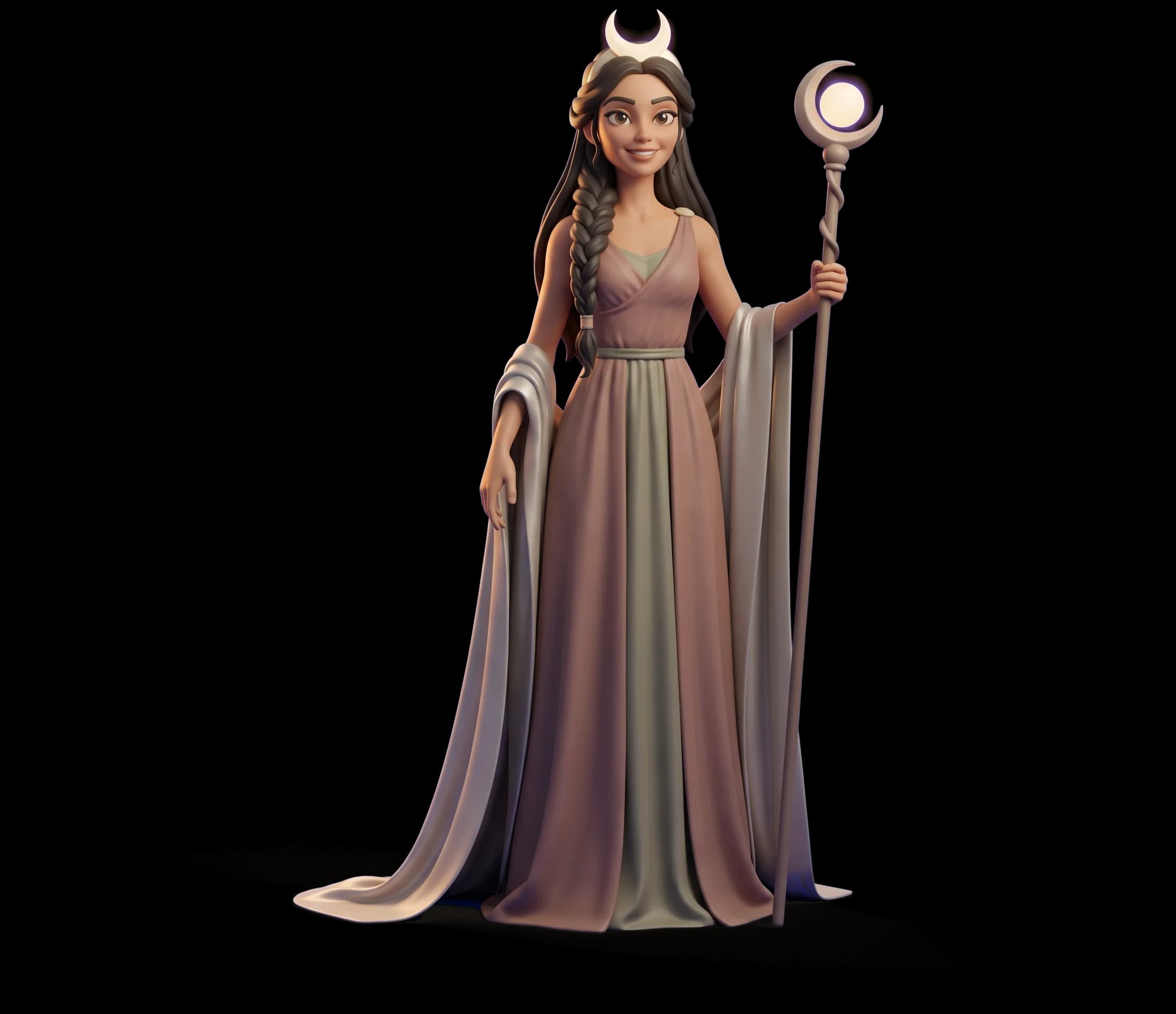 Selene as a clay figurine