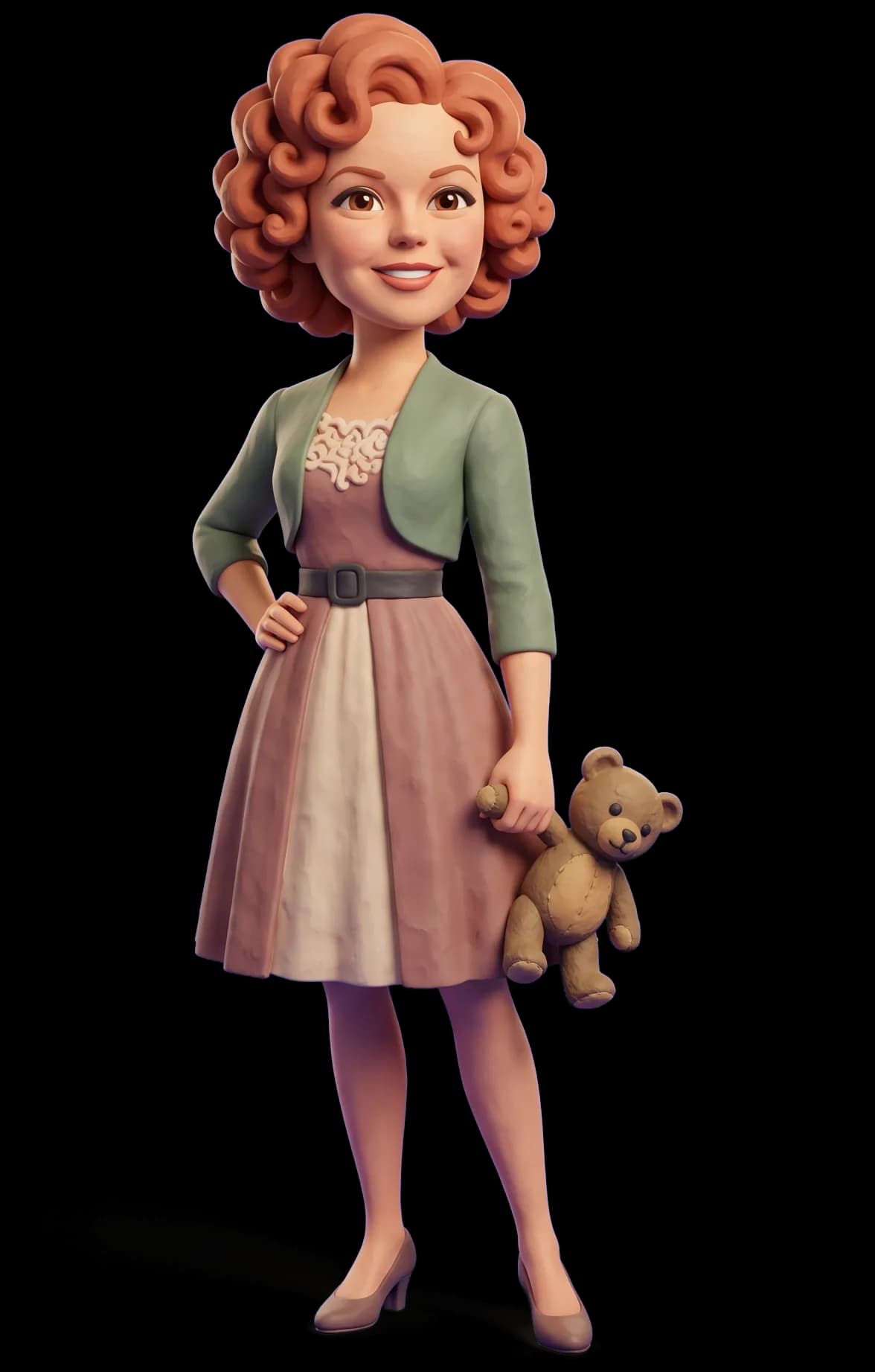 Shirley Temple as a clay figurine