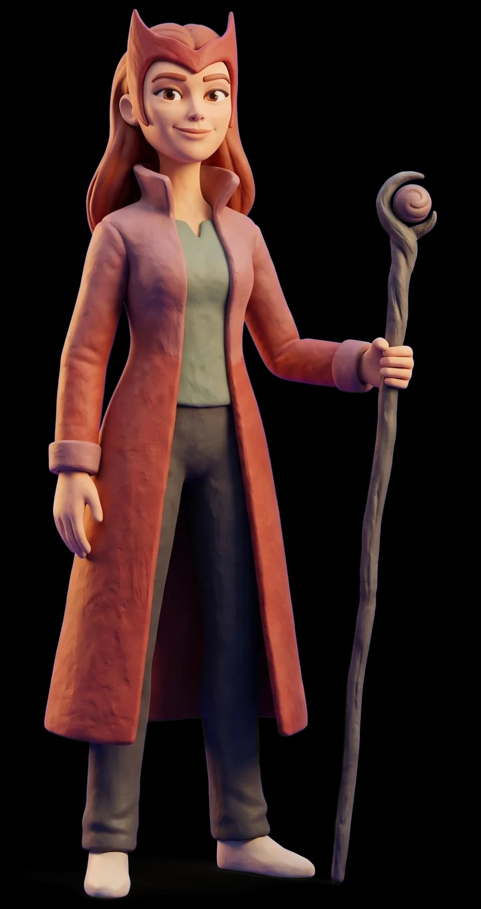 Wanda Maximoff as a clay figurine