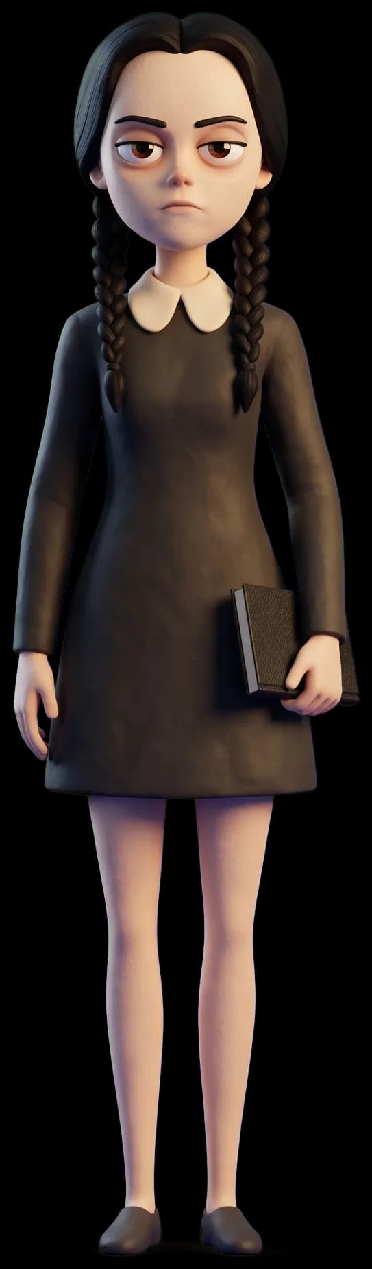 Wednesday Addams as a clay figurine
