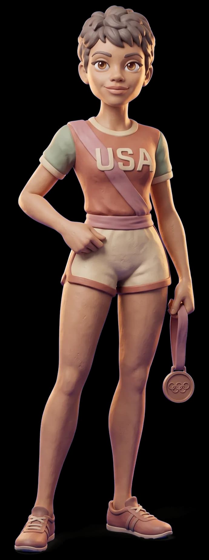 Wilma Rudolph as a clay figurine