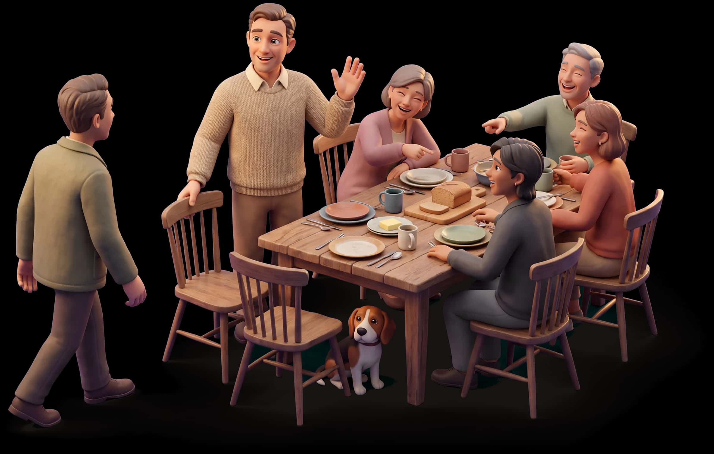Clay scene: The Everyman pulls up a spare chair at a crowded table and waves a hesitant newcomer into it
